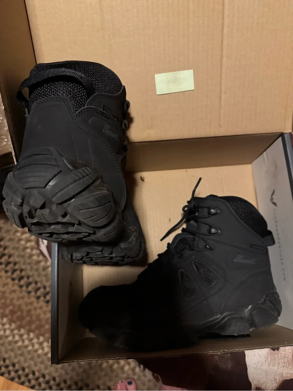 Men's Black Lace-Up Tactical Hiking Boots